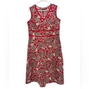 Croft & Barrow Red Floral Midi Dress
